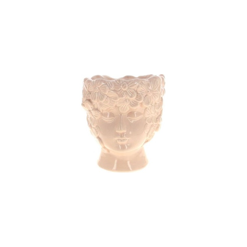 C.POT VISAGE ROSE - D17.5 H19CM