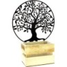 DECO BOIS ARBRE DE VIE METAL NOIR - BOIS:13*8 H9CM METAL:D20