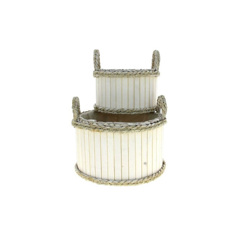 COUPE BOIS S/2 BLANC - S:D21.5H13 L:D27H16CM