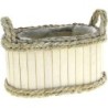 JARDINIERE BOIS BLANC - 23*14 H12CM