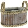 JARDINIERE BOIS GRIS - 23*14 H12CM