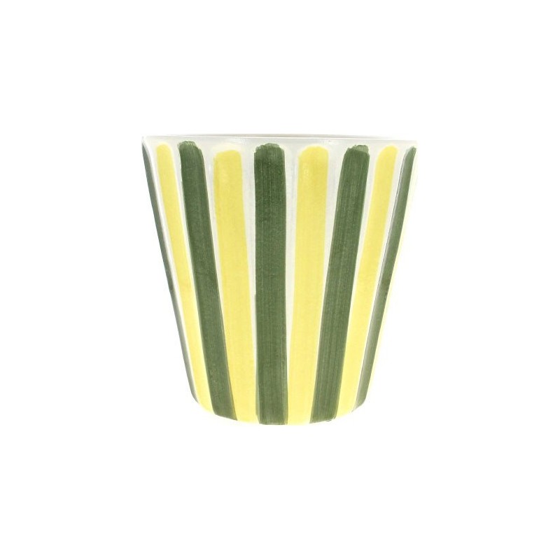 C.POT LINEA VERT/JAUNE - D26 H62CM