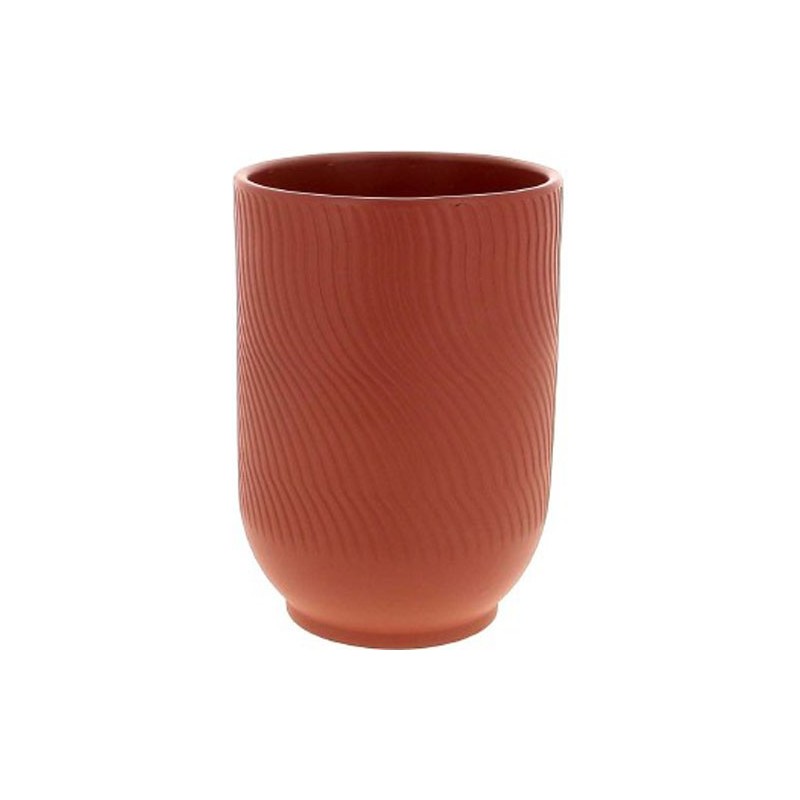 VASE BLOCAGE ORCHID TERRACOTTA D11 H14.5CM 