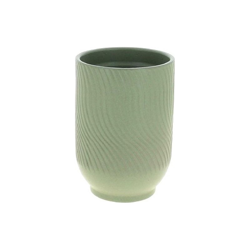 VASE BLOCAGE ORCHID VERT D11 H14.5CM 