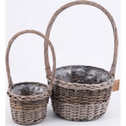 S/2 ROUND WILLOW + GRASS...