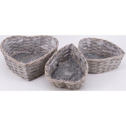 S/3 HEART WILLOW AND WOOD...
