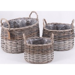 S/3 OVAL WILLOW + WOOD CHIP...