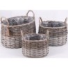 S/3 OVAL WILLOW + WOOD CHIP + GRASS HANDLE BASKET