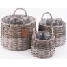 S/3 ROUND WIILOW + WOOD CHIP + GRASS HANDLE BASKET