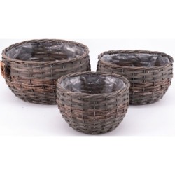 S/3 OVAL WOOD CHIP+GRASS...