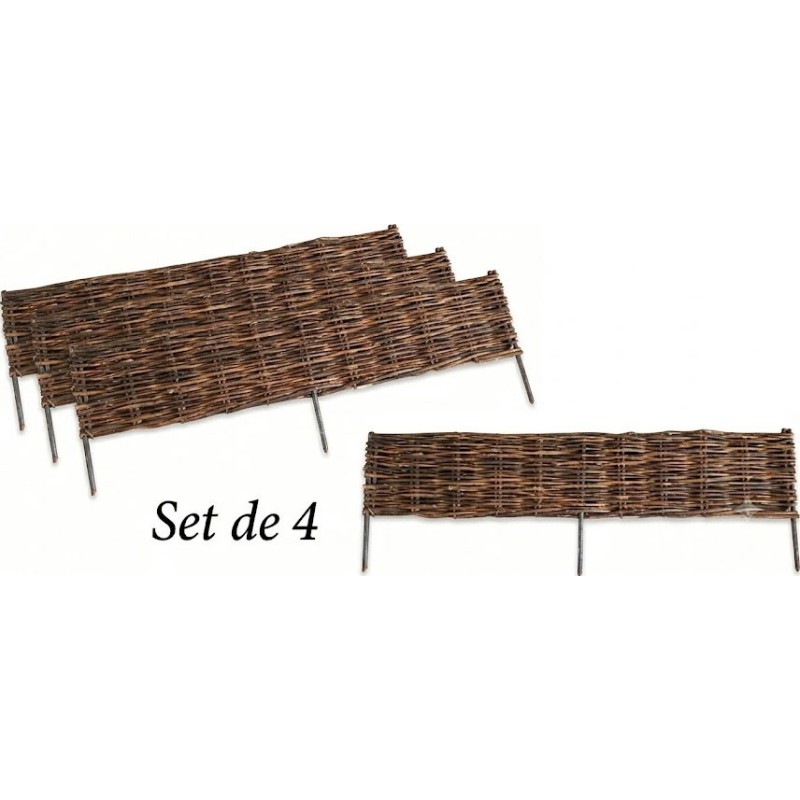 BORDURE EN SAULE 120X15/20 CM SET DE 4