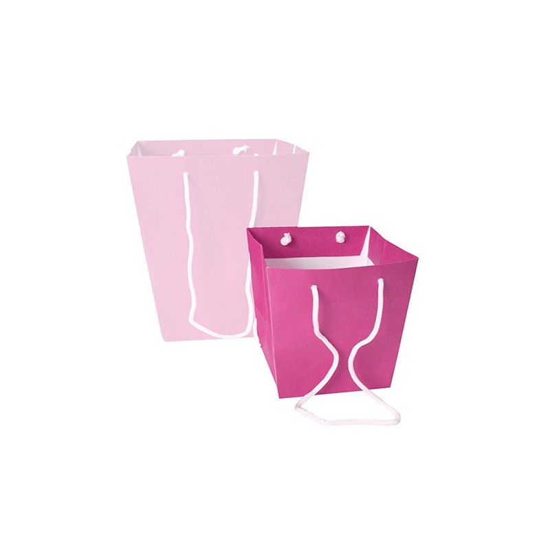 SAC TRAPEZE FUCHSIA PM 15/18.5 X 18.5 CM - LOT DE 10