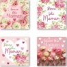 ETIQUETTES BONNE FETE MAMAN 4 MOTIFS D35MM BOITE DE 500