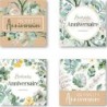 ETIQUETTES JOYEUX ANNIVERSAIRE 4 MOTIFS D35MM BOITE DE 500