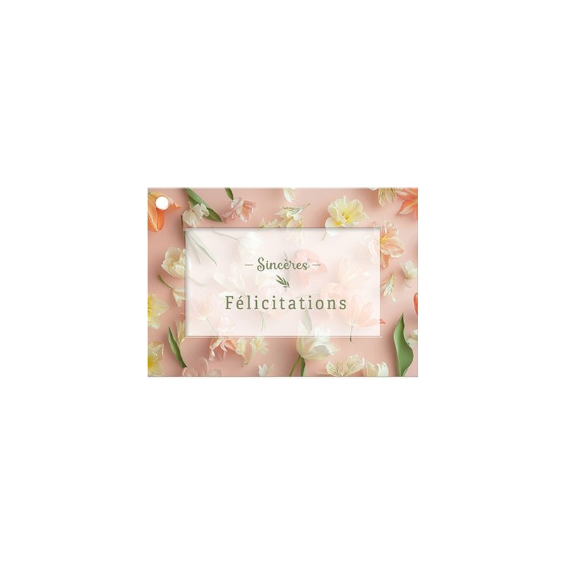 CARTES AVEC ENVELOPPE SINCERES FELICITATIONS 7 X 10 CM - LOT DE 10