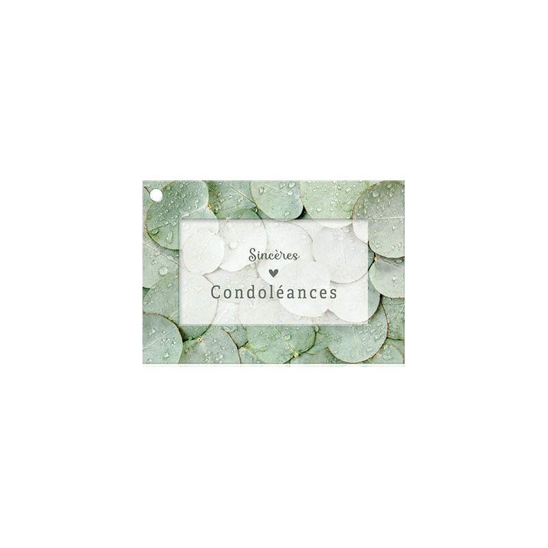 CARTES AVEC ENVELOPPE SINCERES CONDOLEANCES 7 X 10 CM - LOT DE 10
