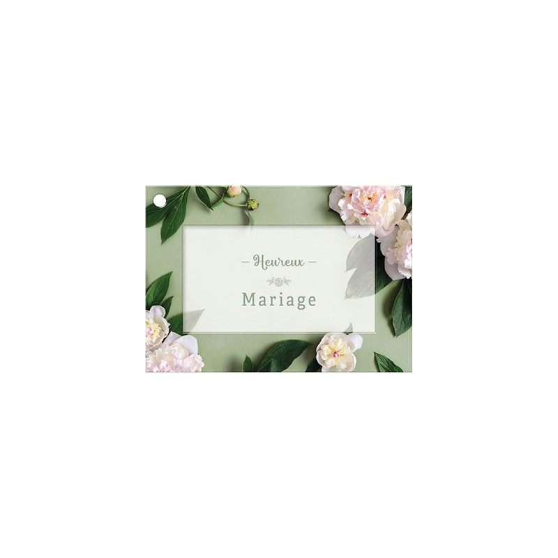 CARTES AVEC ENVELOPPE HEUREUX MARIAGE 7 X 10 CM - LOT DE 10