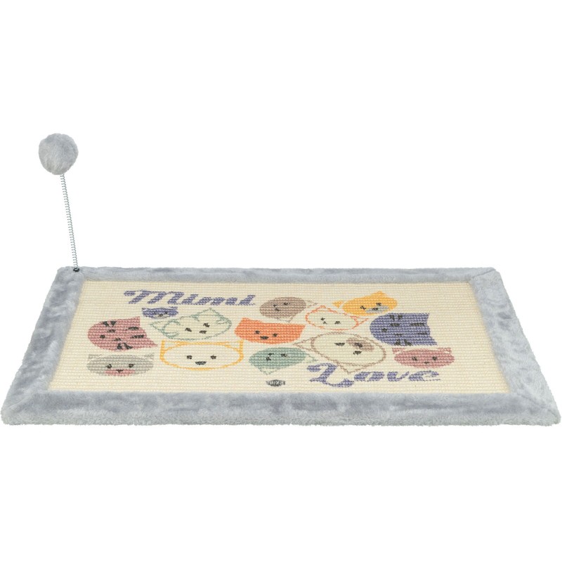 TAPIS GRATTOIR MIMI AVEC JOUET, 70 × 45 CM, GRIS