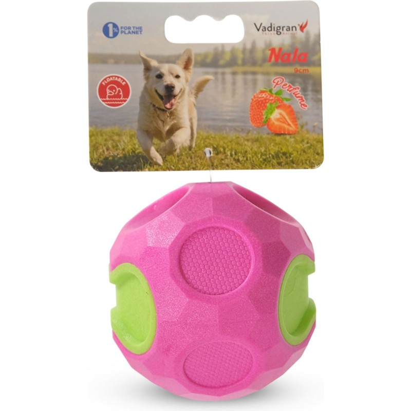 JOUET CHIEN TPR BALLE ROSE 9CM