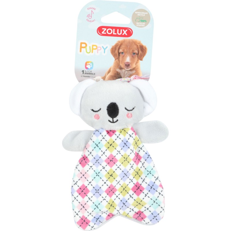 JOUET PELU PUP TINY DEBOUT GRI