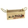 JARDINIERE BOIS JOYEUSES FETES NATUREL 20*10 H8CM