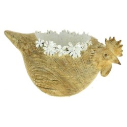 C.POT POULE TAUPE 27.5*17...