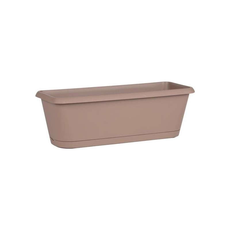 JARDINIERE CHORUS + PLATEAU CLIPSE 40 CM TAUPE