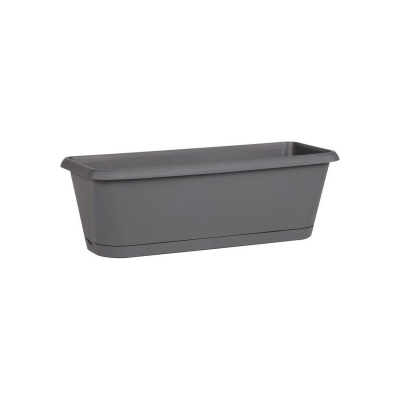 JARDINIERE CHORUS + PLATEAU CLIPSE 40 CM GRIS ANTHRACITE