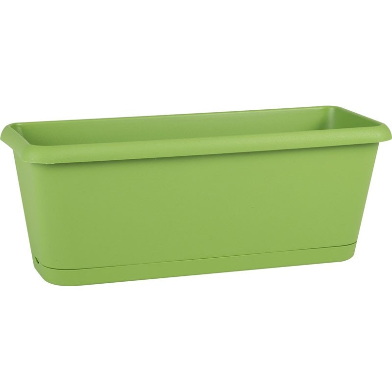 JARDINIERE CHORUS + PLATEAU CLIPSE 40 CM VERT MATCHA