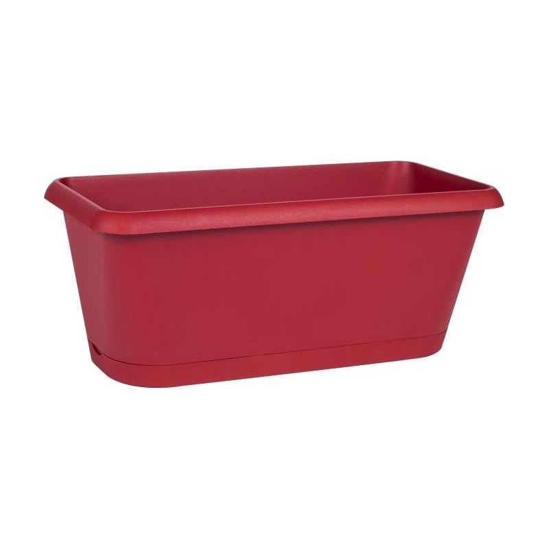 JARDINIERE CHORUS + PLATEAU CLIPSE 50 CM ROUGE RUBIS