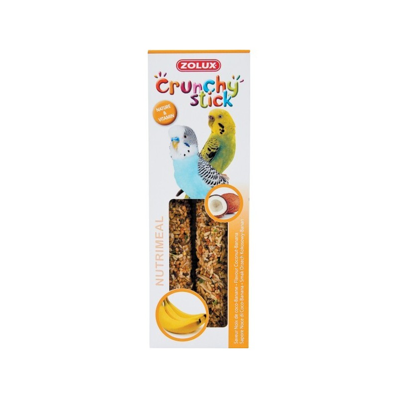 CRUNCHY STICK PERRUCHES coco banane 85GR** Zolux
