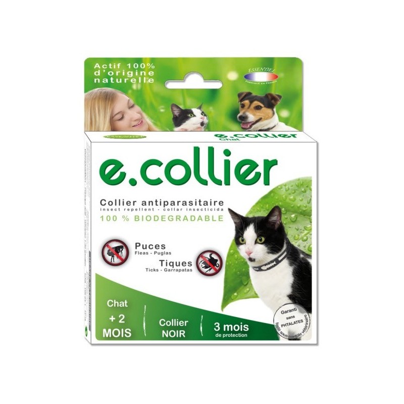 COLLIER ANTIPARASITAIRE CHAT NOIR 35CM** AGECOM