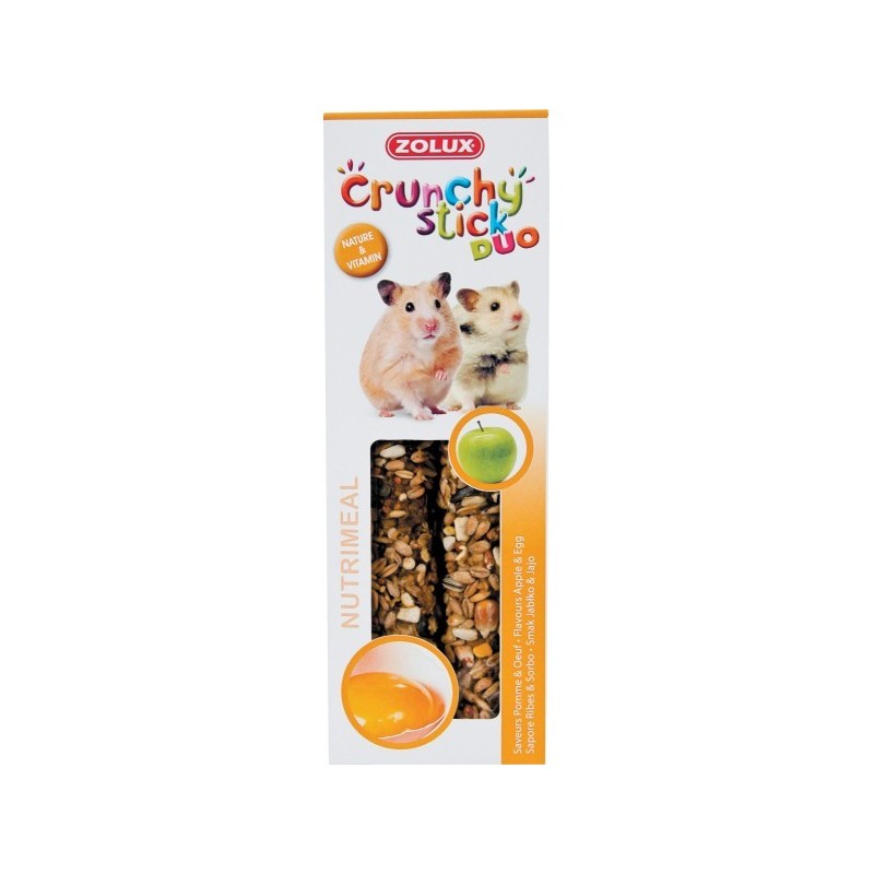 CRUNCHY STICK HAMSTER POMME/OEUF 115GR*** Zolux