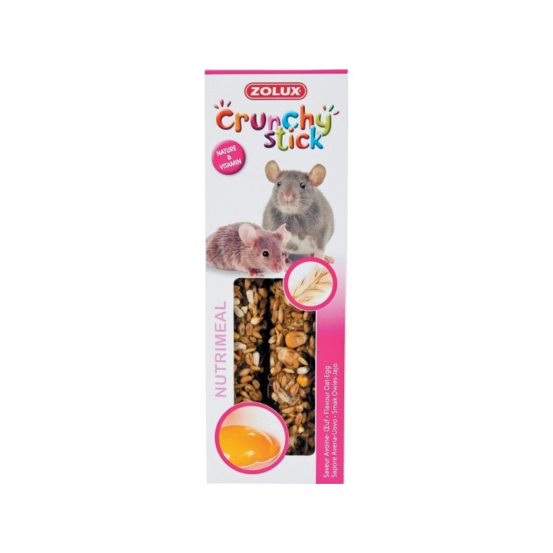 CRUNCHY STICK RAT-SOURIS AVOINE/OEUF 115GR*** Zolux