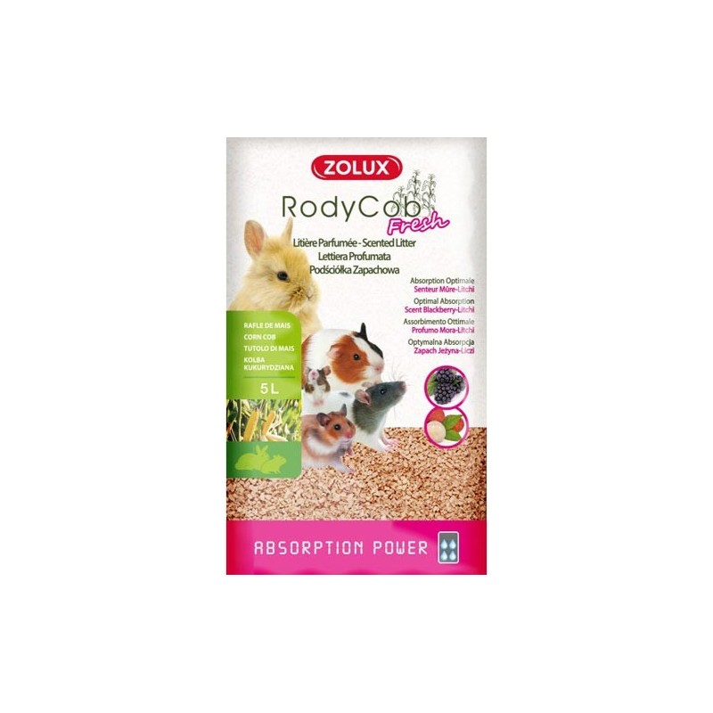 LITIERE VEGETALE RODYCOB MURE-LITCHI 5L** Zolux