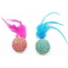 JOUET CHAT : SET DE 2 BALLES + PLUMES