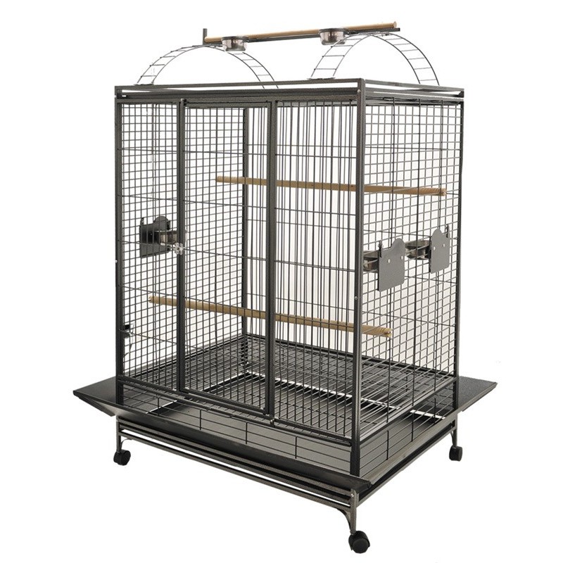 CAGE PERROQUET EVITA3 GRIS 101X76X183CM (2COLIS)** VADI
