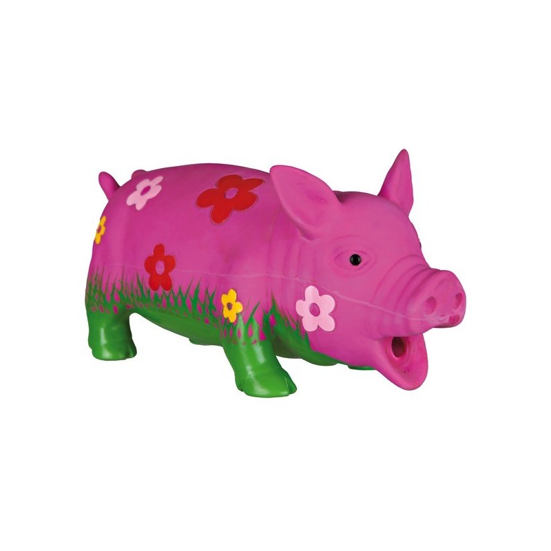 Jouet Cochon avec fleurs latex 20cm***  TRIXIE