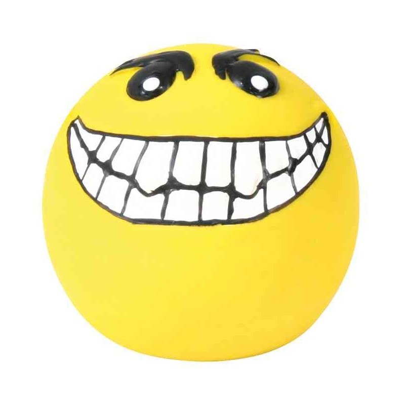 !!!!!! Jouet balle smiley jaune latex 6cm  TRIXIE