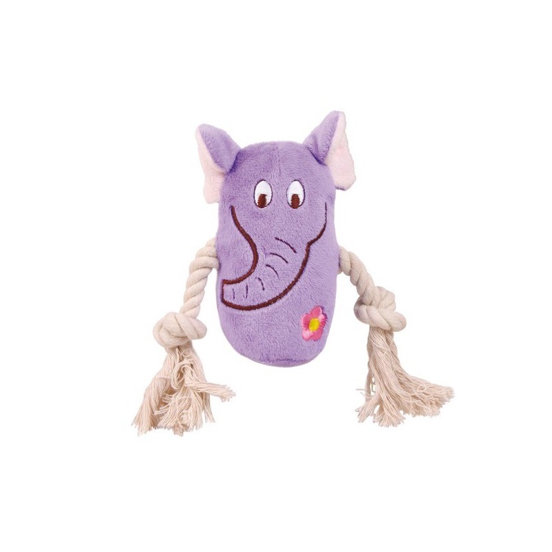 Jouet animaux peluche + corde 13cm***  TRIXIE