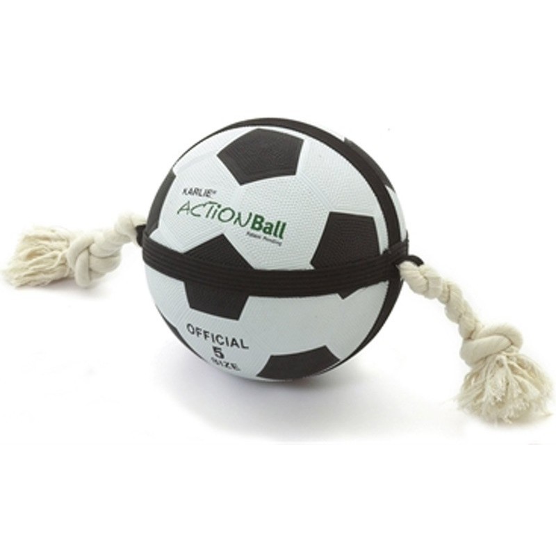 BALLE FOOT ACTIONBALL 19CM NOIR BLANC  FLAMI  ou beeztees    626711