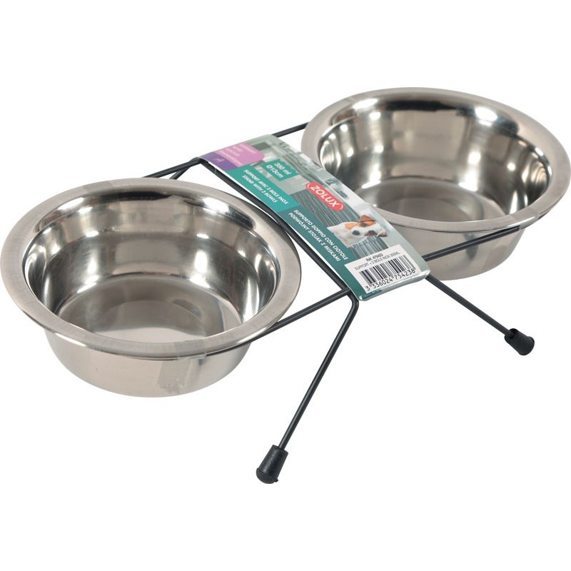 SUPPORT + 2 bols inoX 350ml** zolux