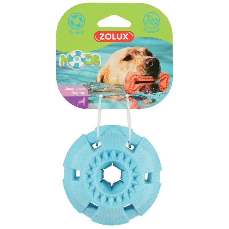 !!!JOUET TPR BALLE MOOS 9,5CM BLEU