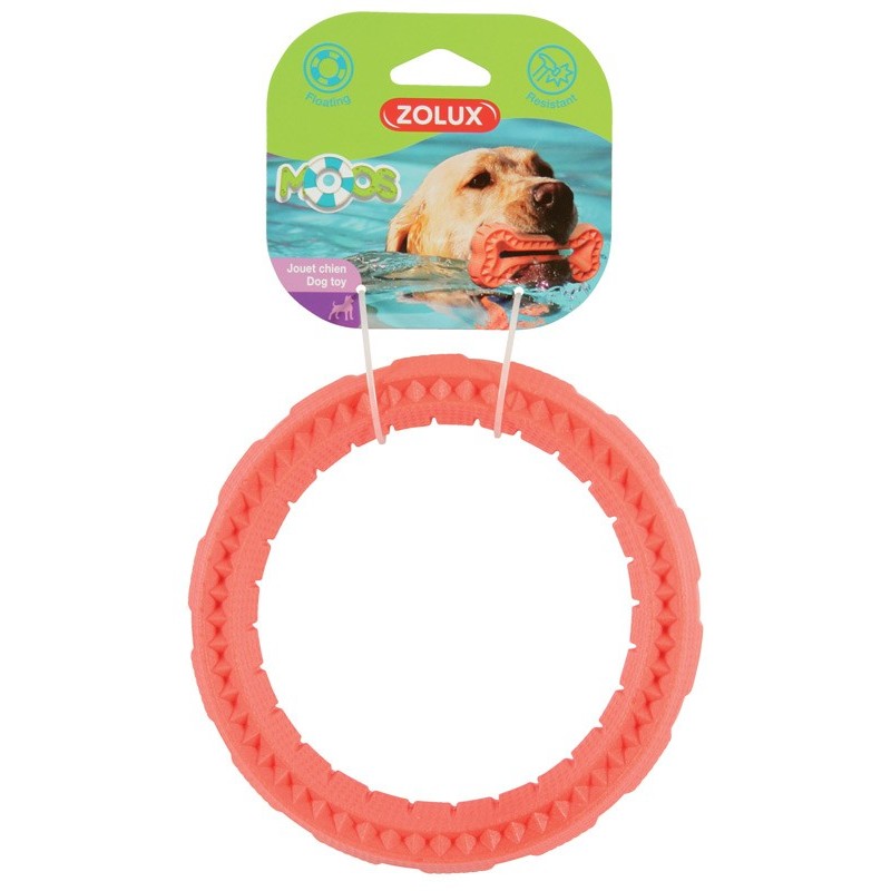 !!!!!! JOUET TPR ANNEAU MOOS 17CM CORAIL