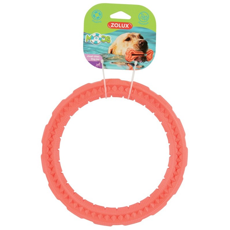 !!!!!! JOUET TPR ANNEAU MOOS 23CM CORAIL