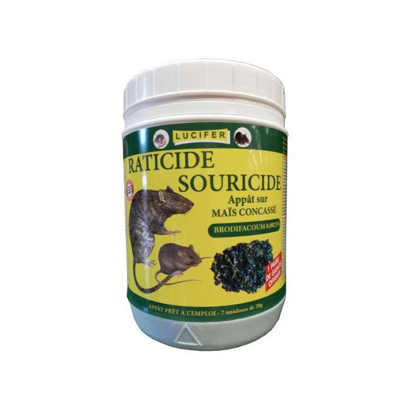 RATICIDE SOURICIDE MAIS CONCASSE BRODIFACOUM 25PPM 140GR