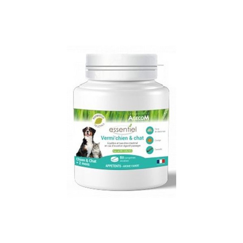 ESSENTIEL VERMI CHIEN CHAT COMPRIMES (60pcs)** AGECOM
