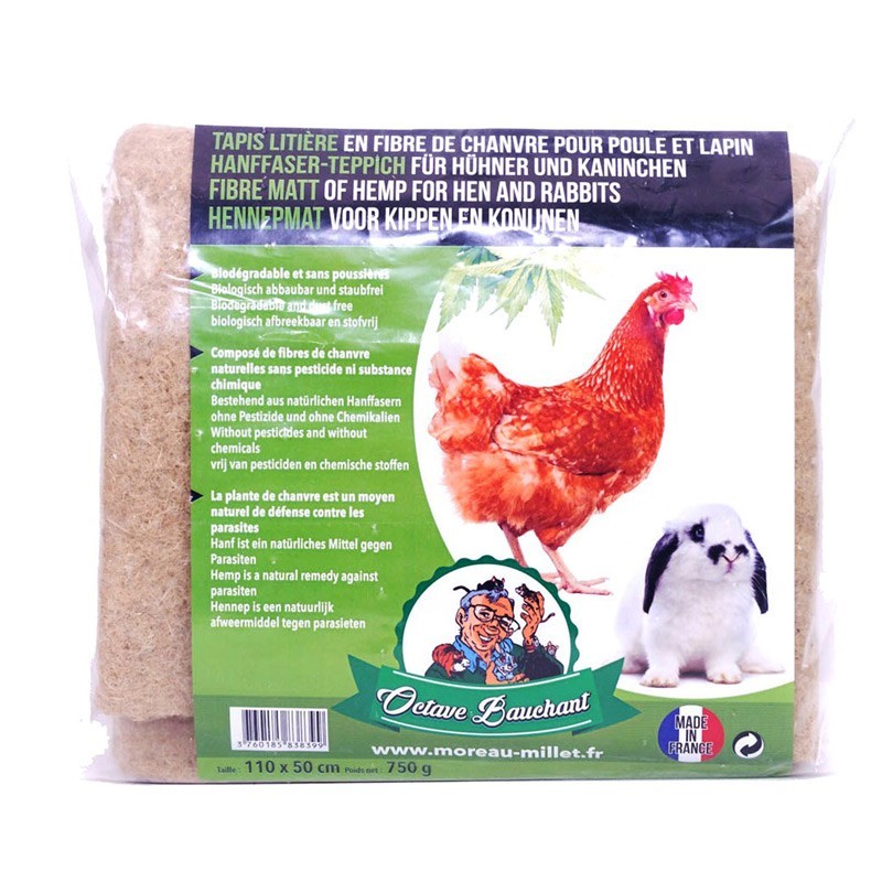 TAPIS LITIERE CHANVRE LAPIN 110x50cm** Moreau