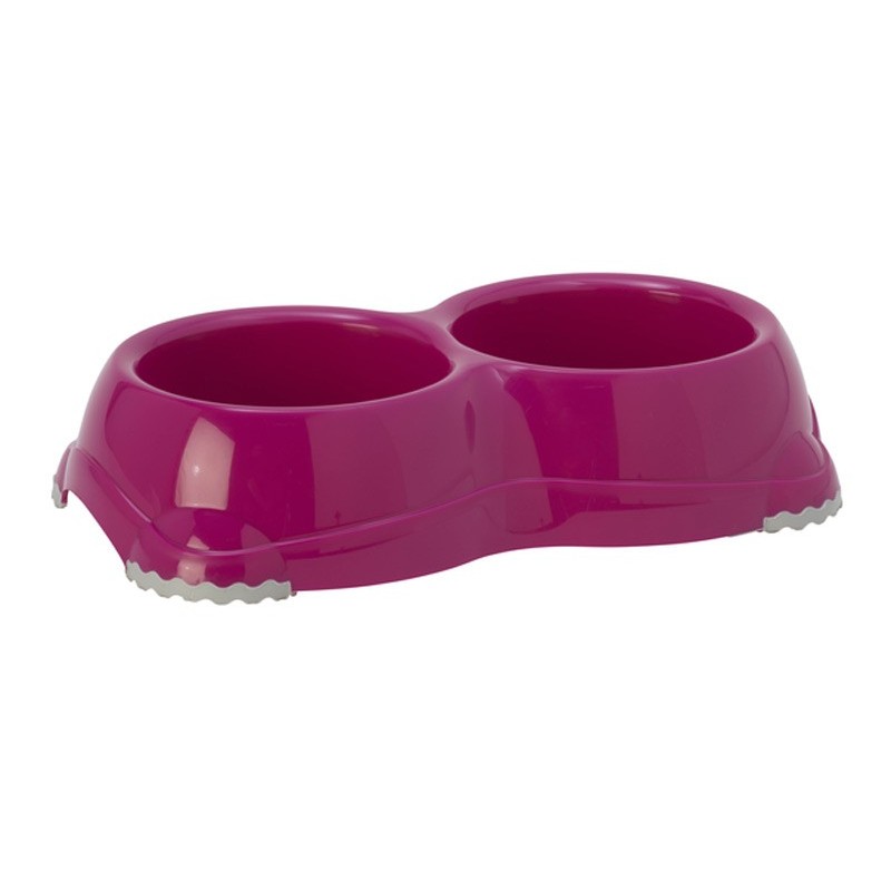 !!!!!! GAMELLE DOUBLE PLASTIQUE SMARTY 2x330ml ROSE**