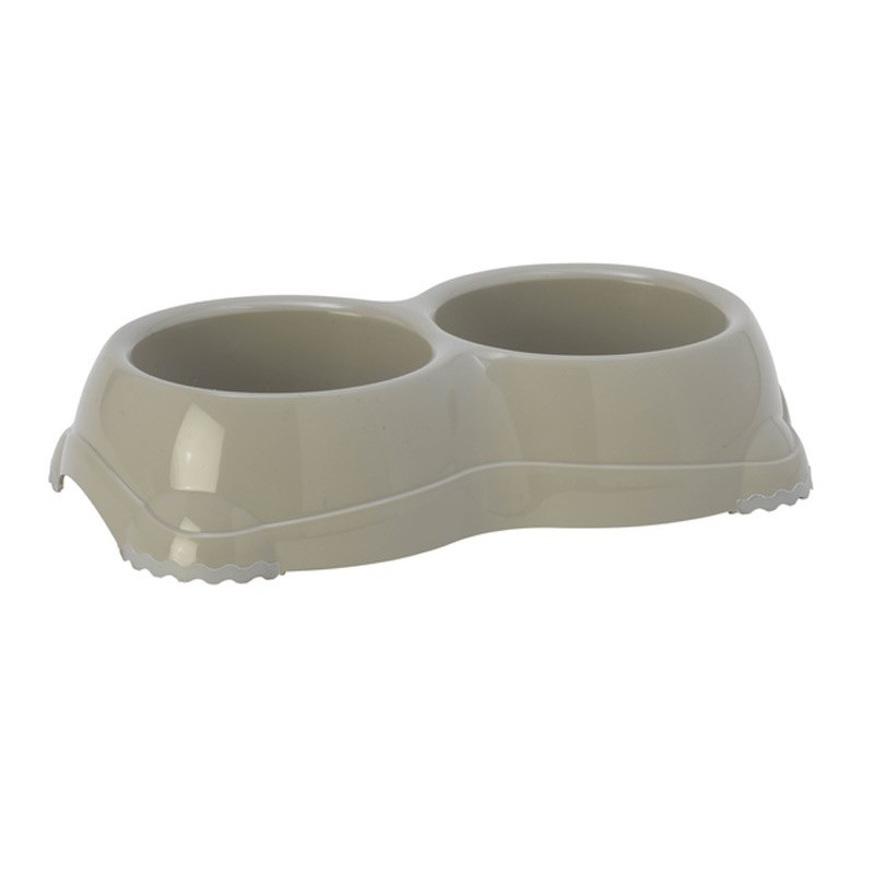 GAMELLE DOUBLE PLASTIQUE SMARTY 2x330ml GRIS TAUPE***